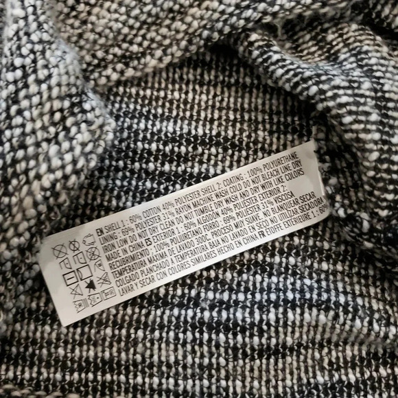 Mens Sweater Large Gray Pullover Faux Leather M - Picture 2 of 7